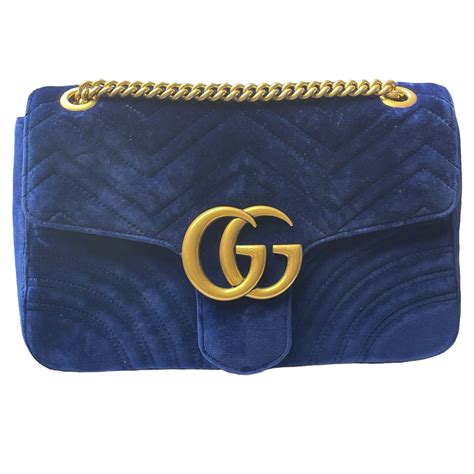 sac gucci marmont velours bleu